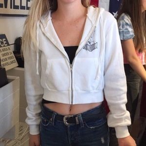 Brandy Melville White Crystal Hoodie